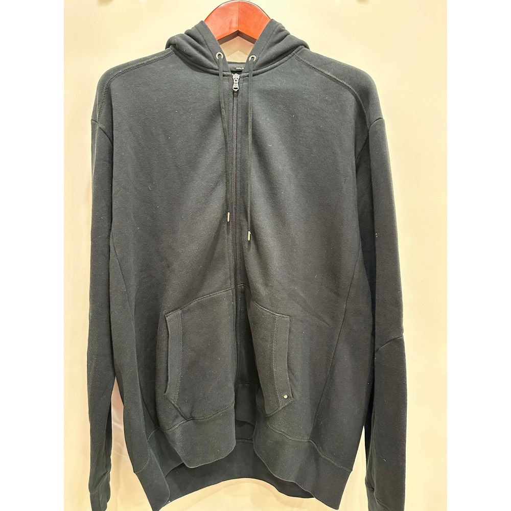 RLX Ralph Lauren Mens Black Pima Cotton Full Zip Fleece Hoodie XL 74925